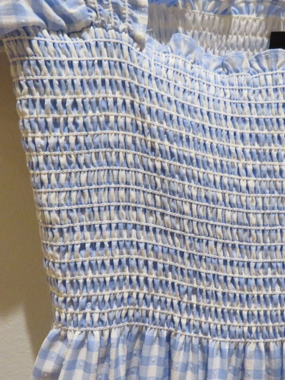 O.P.T Daphne Gingham Smocked Tiered Midi Dress Medium Trad Wife Cottagecore - Picture 7 of 16